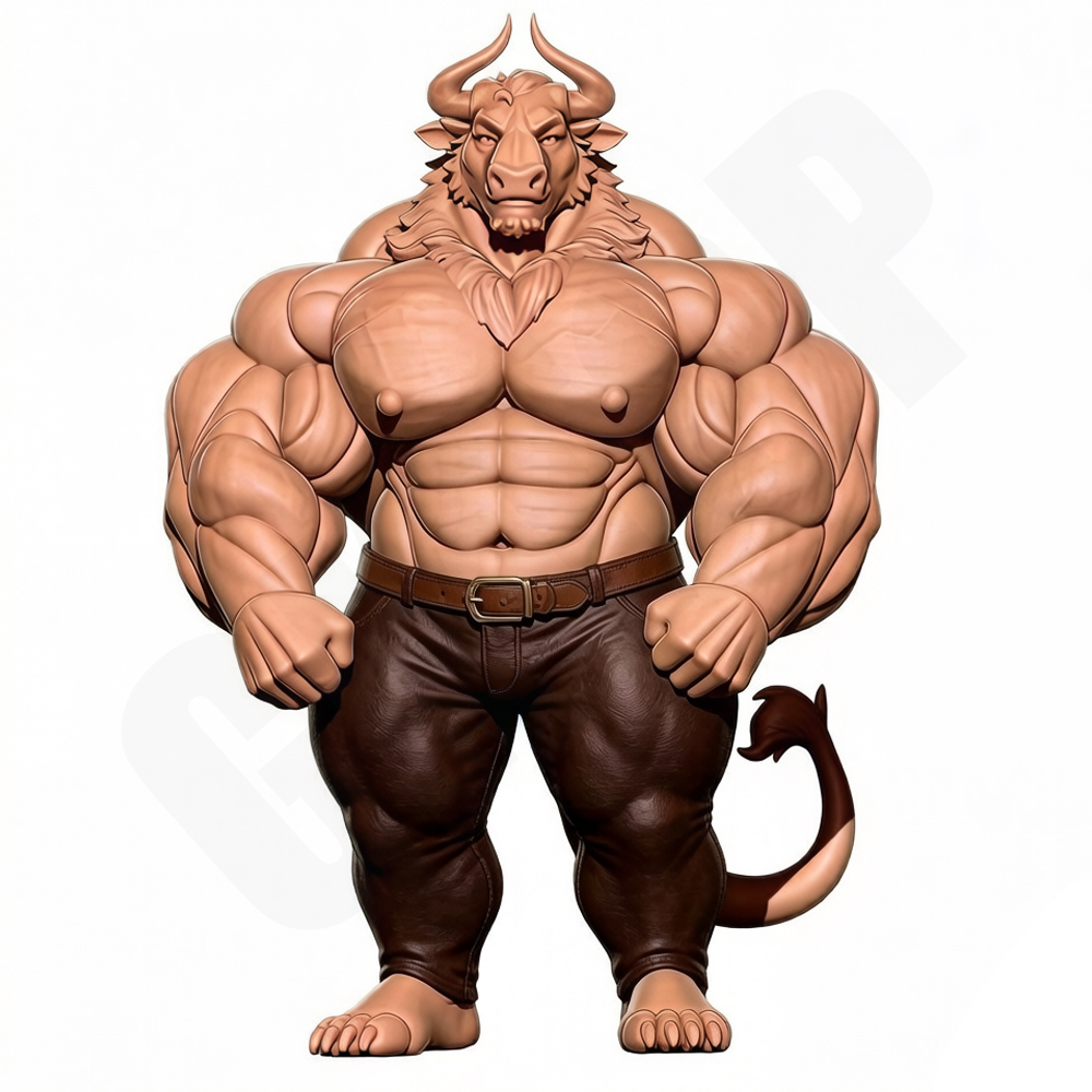 3D Printing Liquid - Hunky Fitness Muscle Bull 1/24 Scale