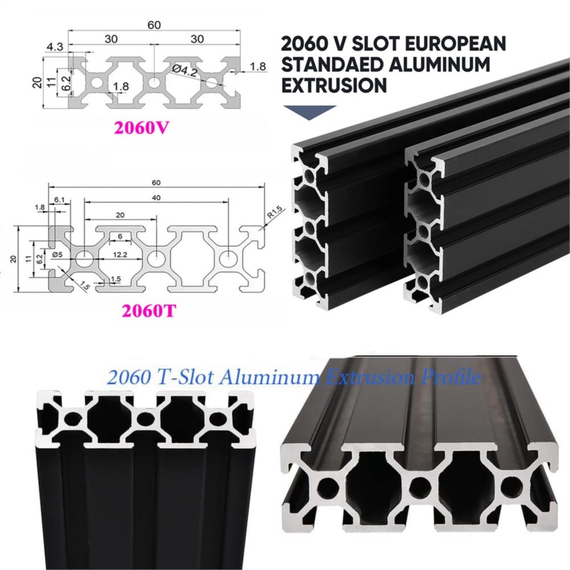 1Pcs Black Aluminum Profile 20 - đánh giá và giá 3D Printer Enclosure Frame