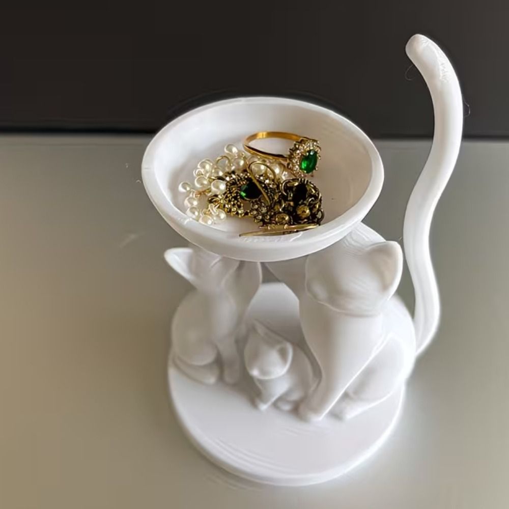 Cartoon Cat Jewelry Tray 3D Pr - đánh giá và giá 3D Printing Ring Holder